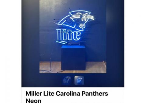 Miller Lite Carolina Panthers Neon
