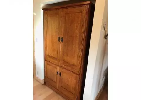 Solid Oak TV Cabinet / Armoire